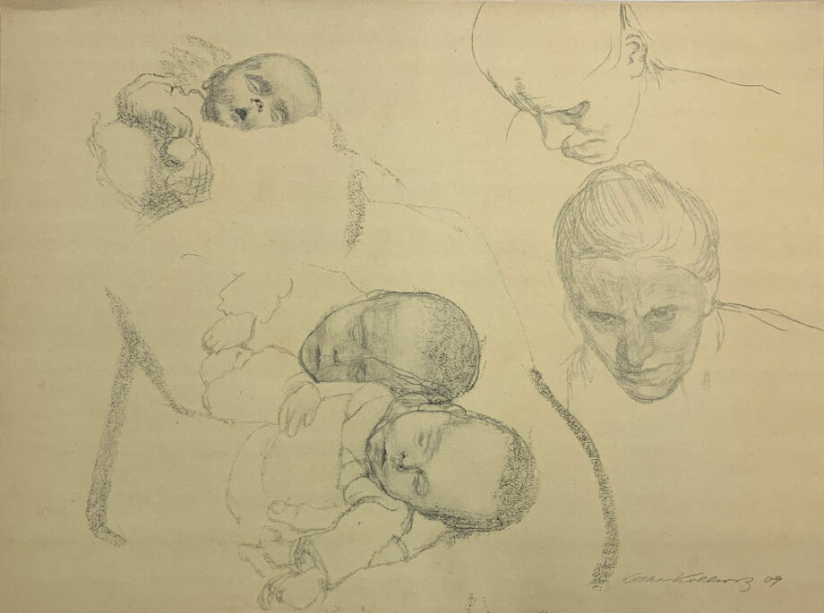 galerie-ahlers-kaethe-kollwitz-blatt-nummer-14-blatt-mit-kinderkoepfen-1920-45x59,5