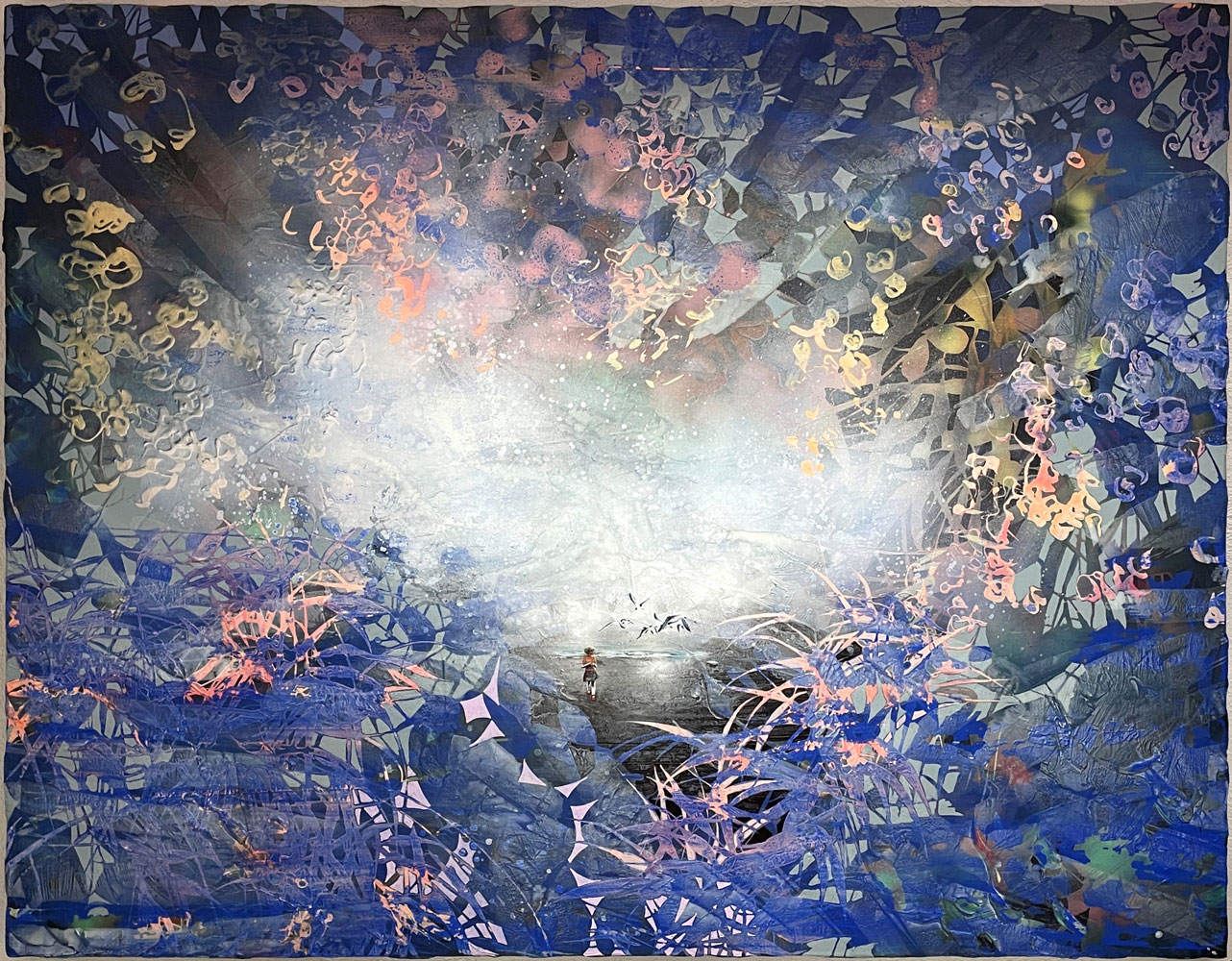 Galerie-Ahlers-Andrea-Damp-Kobold-Blau-2019-Öl und Acryl auf Leinwand-140 x 180 cm