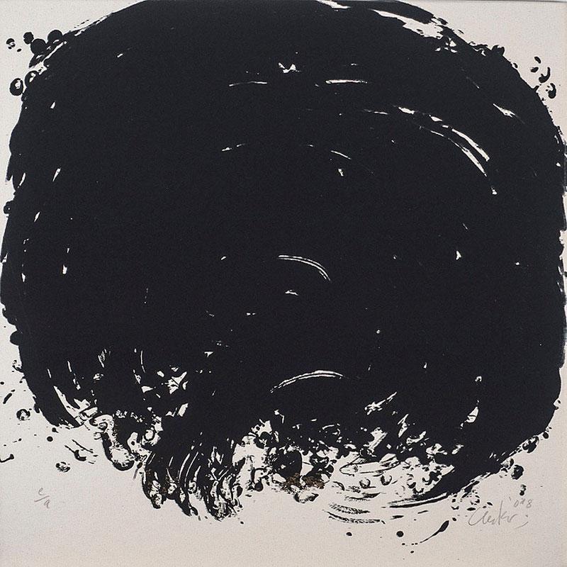 Uecker_Ouroboros-b+w-3 galerie-ahlers-guenther-ueccker-3-ouroboros-im-kreis-gehen-black-sand-2018