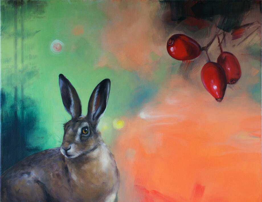 galerie-ahlers-sigrid-nienstedt-hase-und-hagebutten-2016